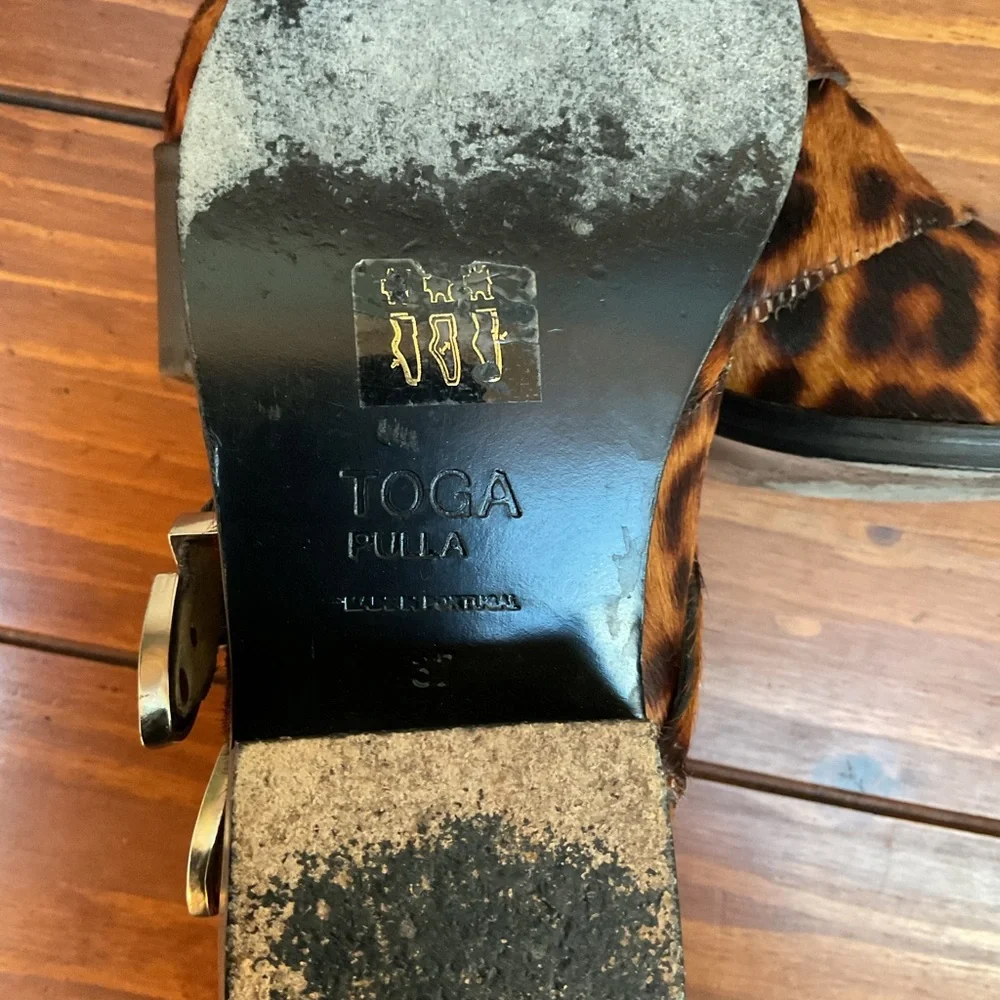 ‼️TOGA PULLA ‘ARCHIVE’ LEOPARD CALFSKIN FOUR STRAP WESTERN BOOTIE‼️ - Picture 12 of 12